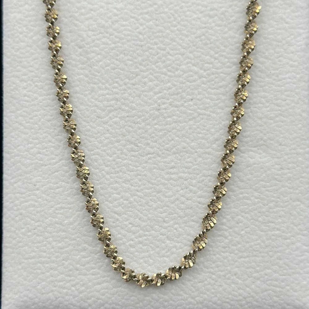 Gold tone sterling silver torsade chain 925
